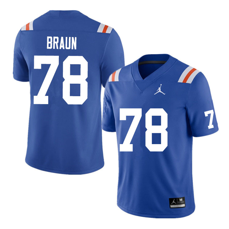 Men #78 Josh Braun Florida Gators College Football Jerseys Sale-Throwback